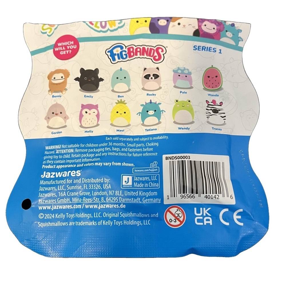 Squishmallows Fig Bands 2-in-1 Mystery Toy Pack - Raccoon and Watermelon - Picture 2 of 5
